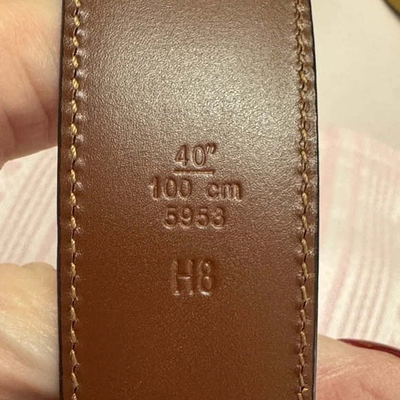 COACH Men's Brown Leather Belt with gold Buckle Size 40 - Picture 3 of 7